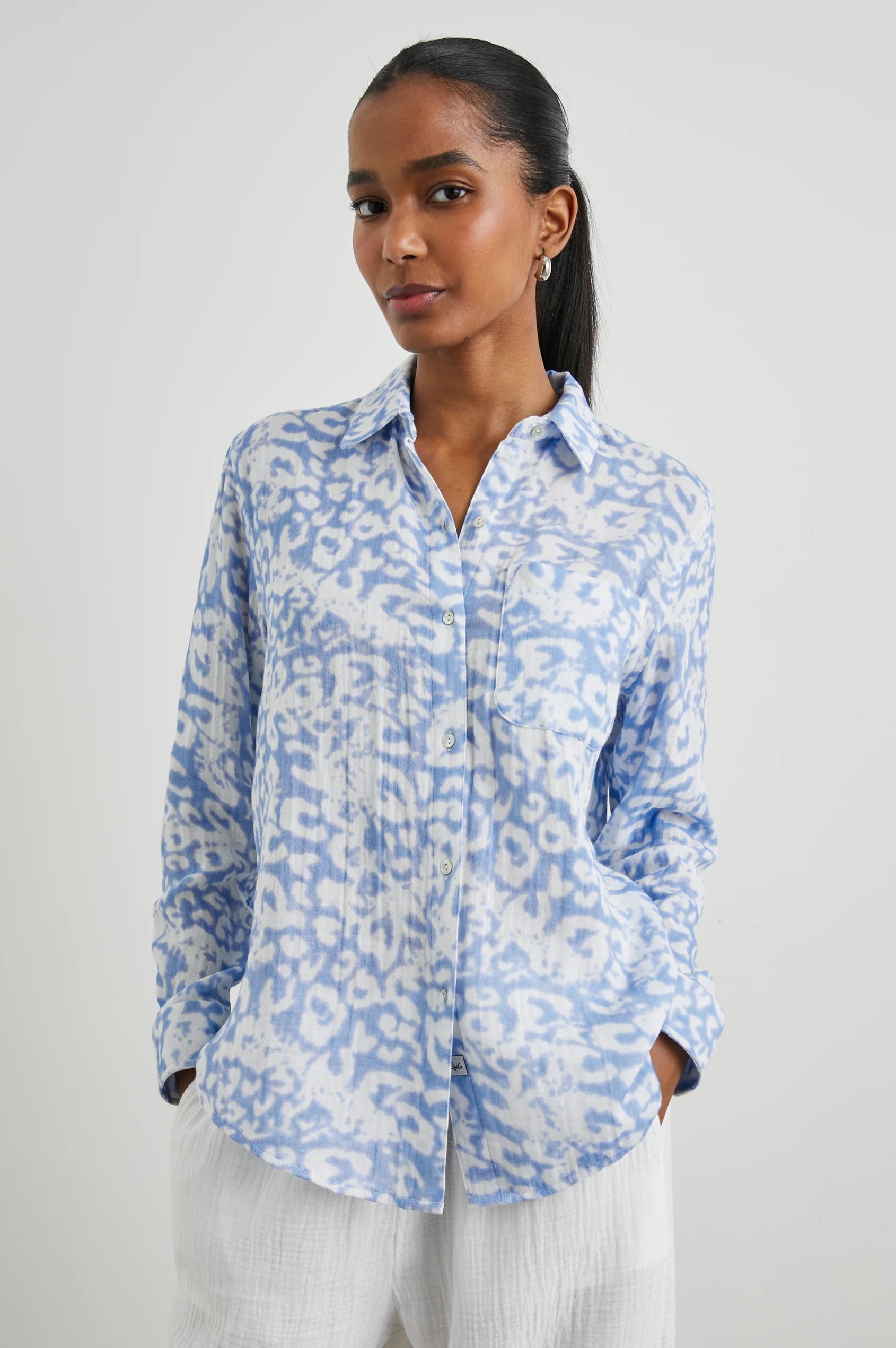 Ellis Shirt - Blue Diffused Cheetah