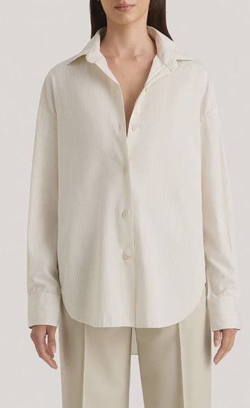 Freya Shirt Cream Pinstripe