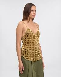 Kado Kusama Top - Khaki Dots