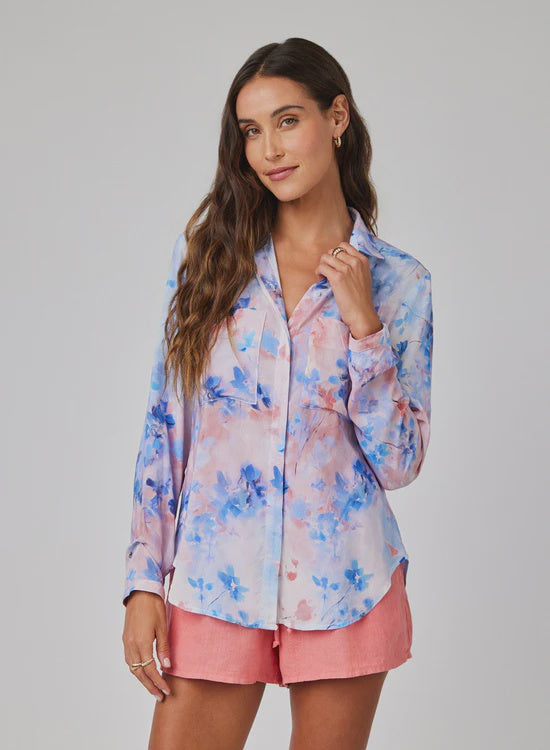 Full Button Down Hipster Shirt - Garden Mist