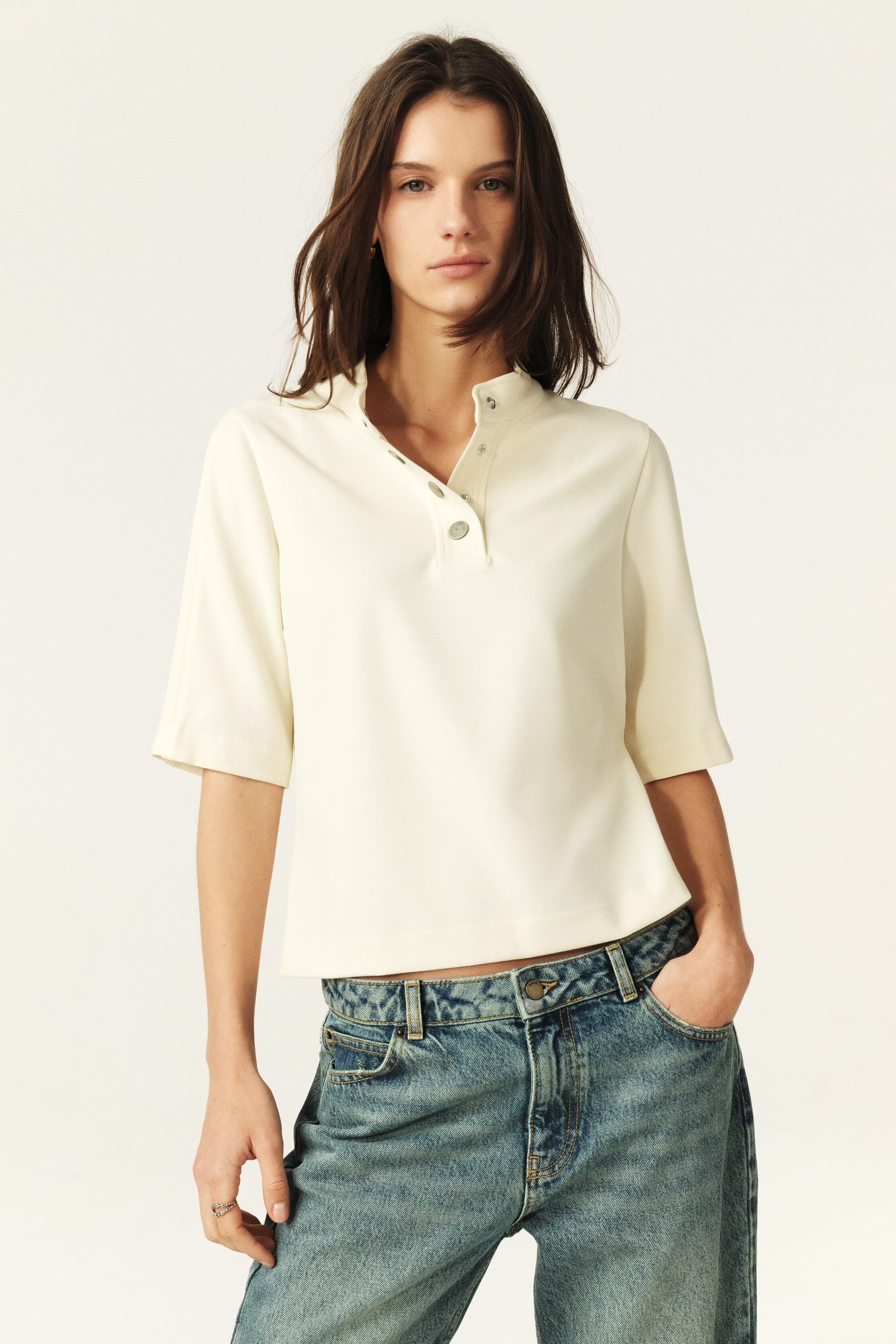 Jimeo Jacker Ecru Top