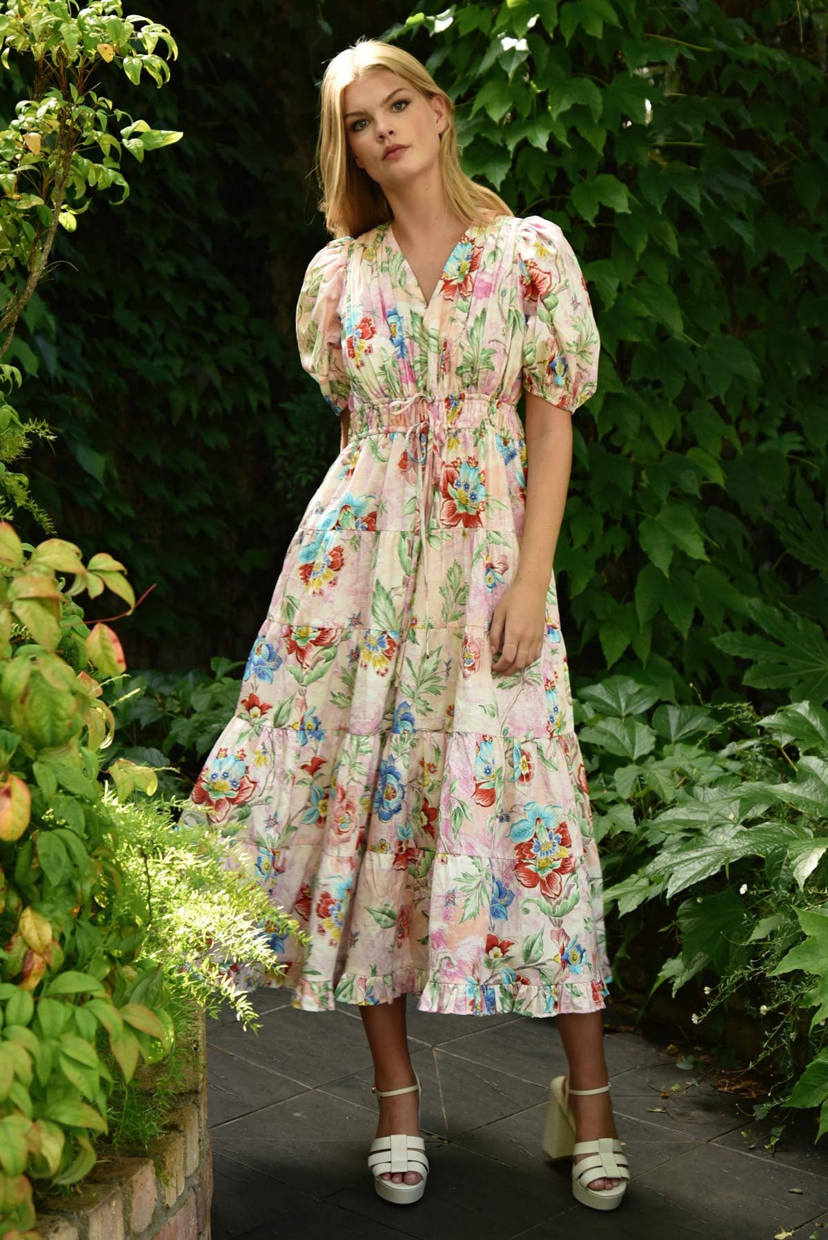 Ruche Around Dress - Garden Party