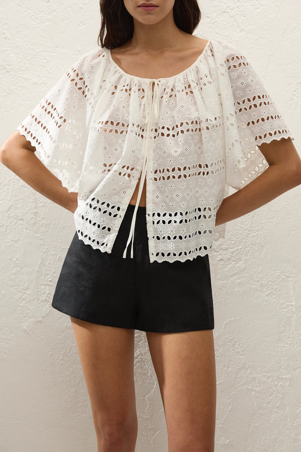 Ritla Top Rosa Broderie Stripe