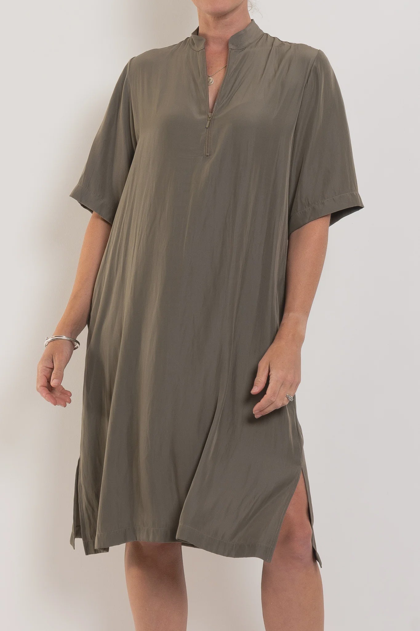 Zip Plaza Dress - Fossil