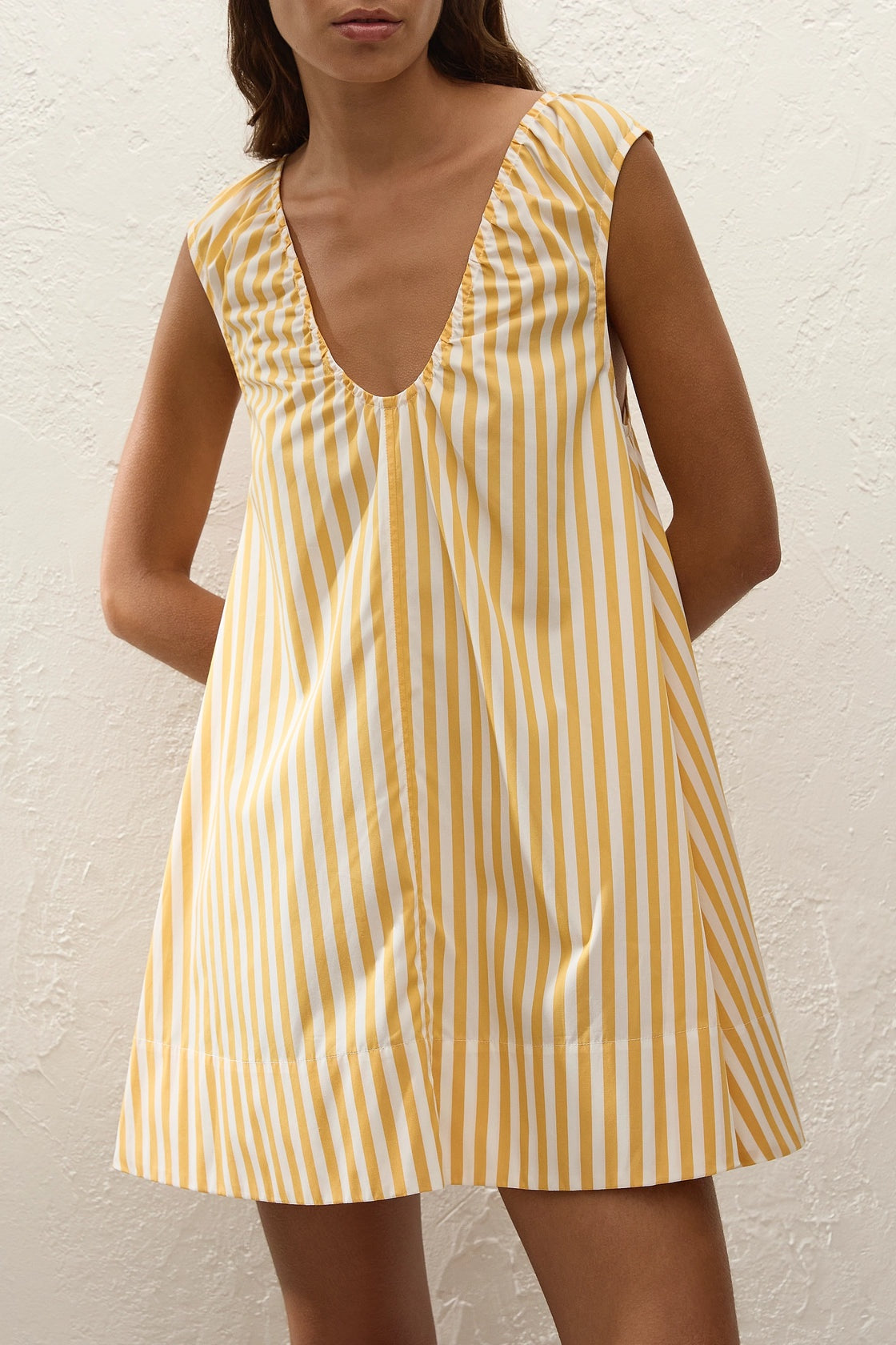 Pedrera Mini Dress -Mustard Stripe