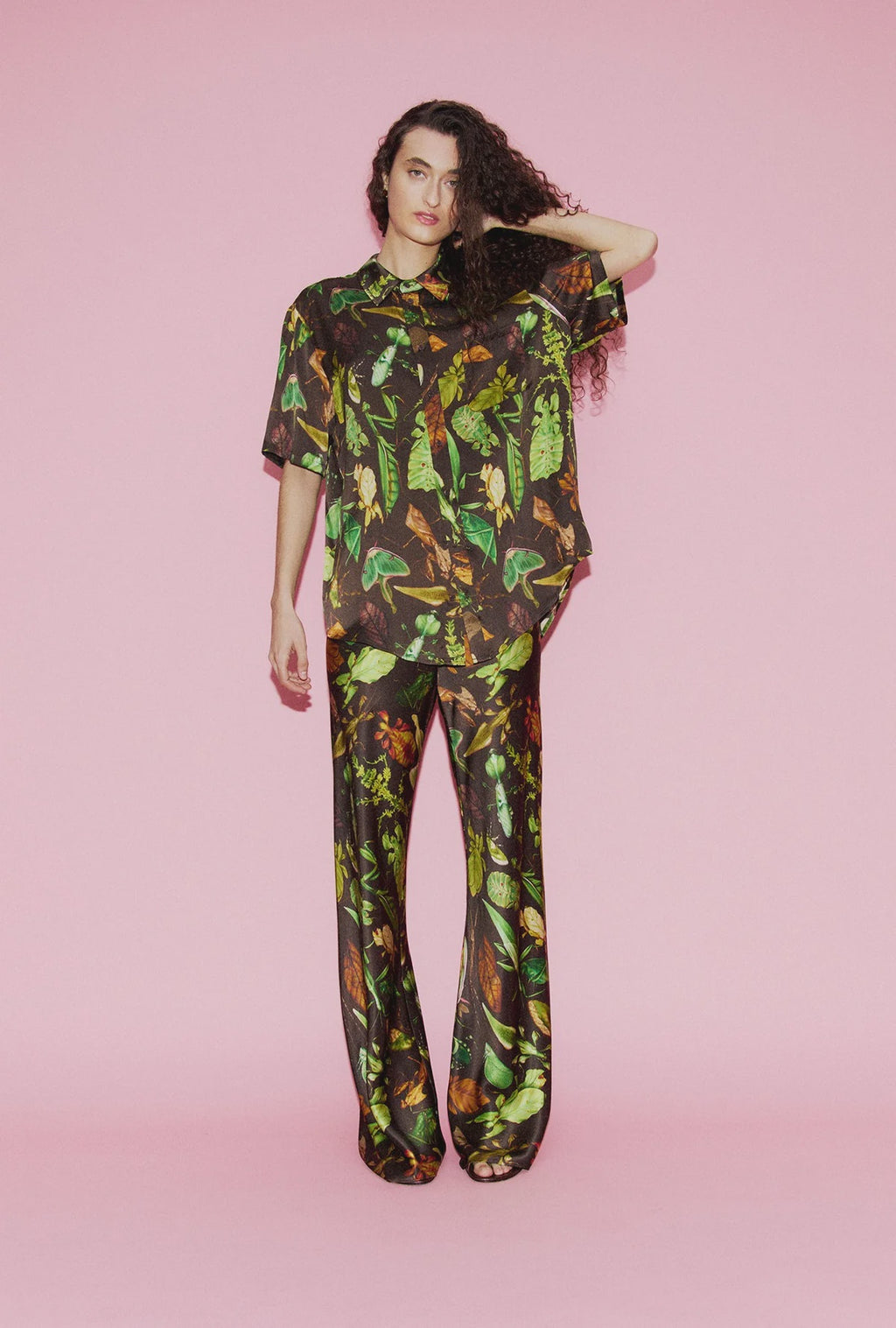 Short Sleeve Boyfriend Shirt - Bug Camo