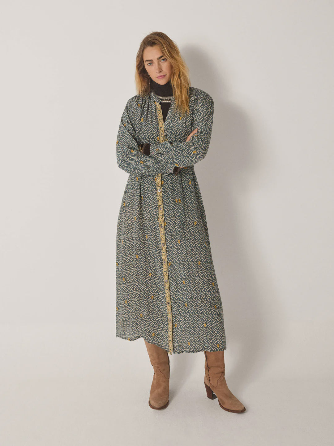 Ophelia Dress - Blue Shibori