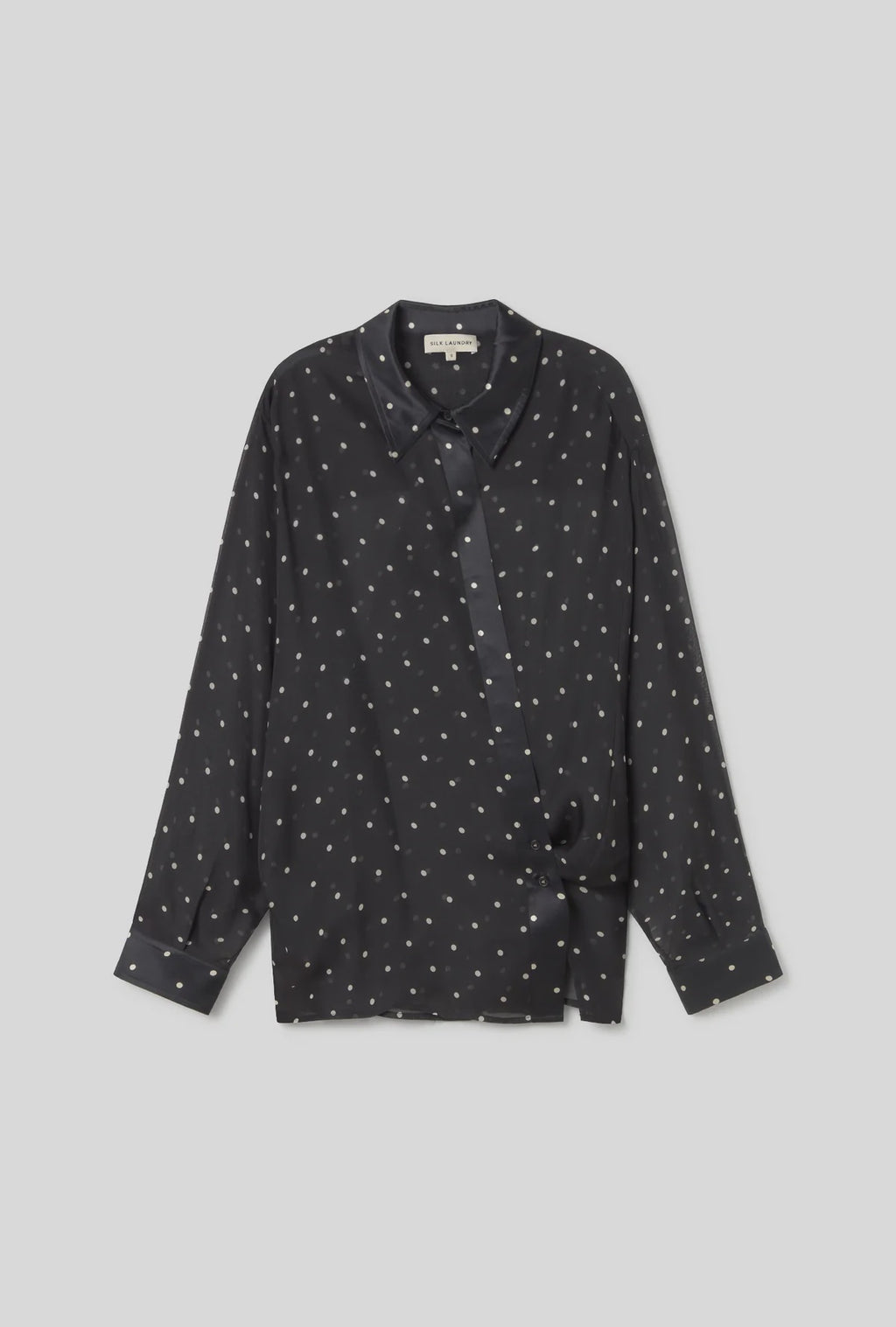 Chiffon Wrap Shirt - Small Polka Dot