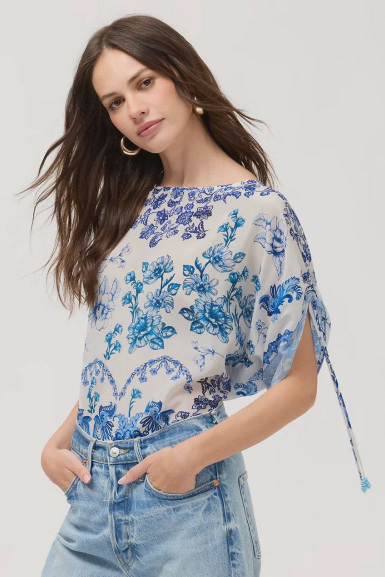 Ruched Sleeve  Blouse = Vallora