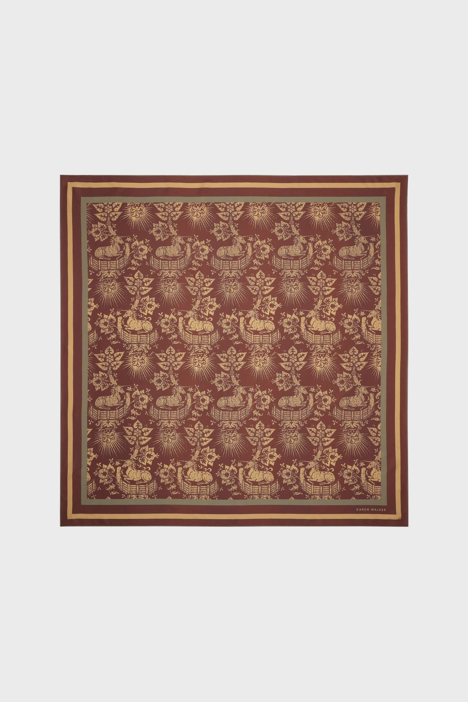 Unicorn Silk Scarf Chocolate