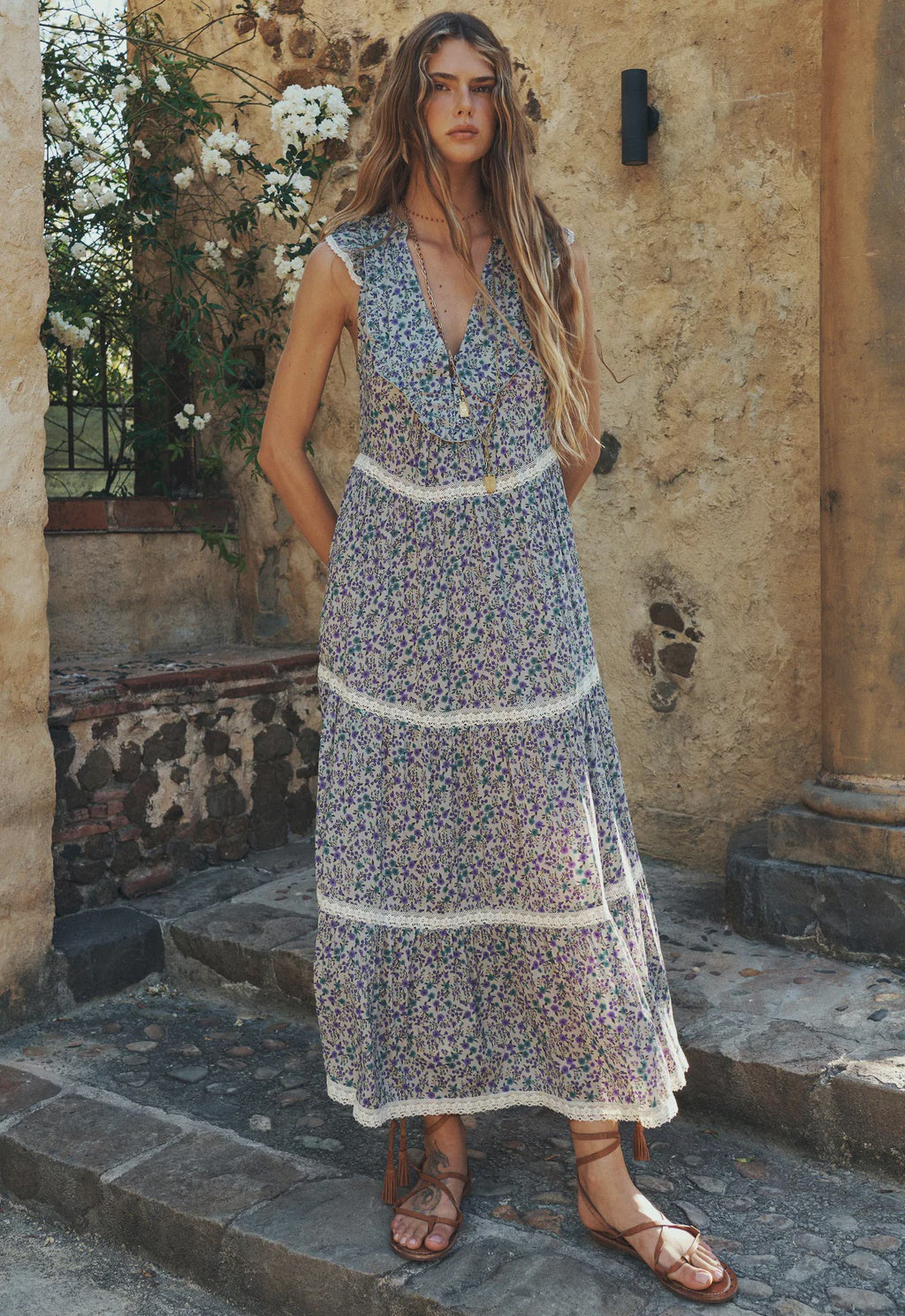 Mimi Rose Sleeveless Boho Dress