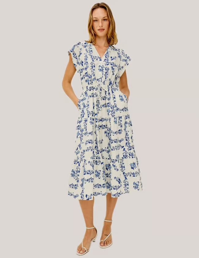 Roza Midi Dress - Ceramic Floral