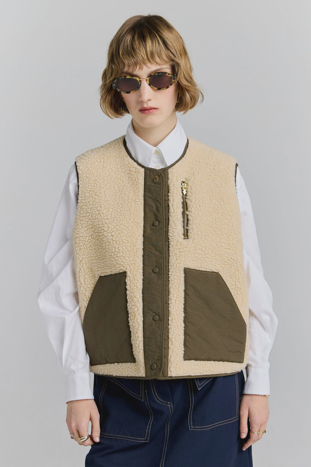 Rider Vest - Natural/Olive