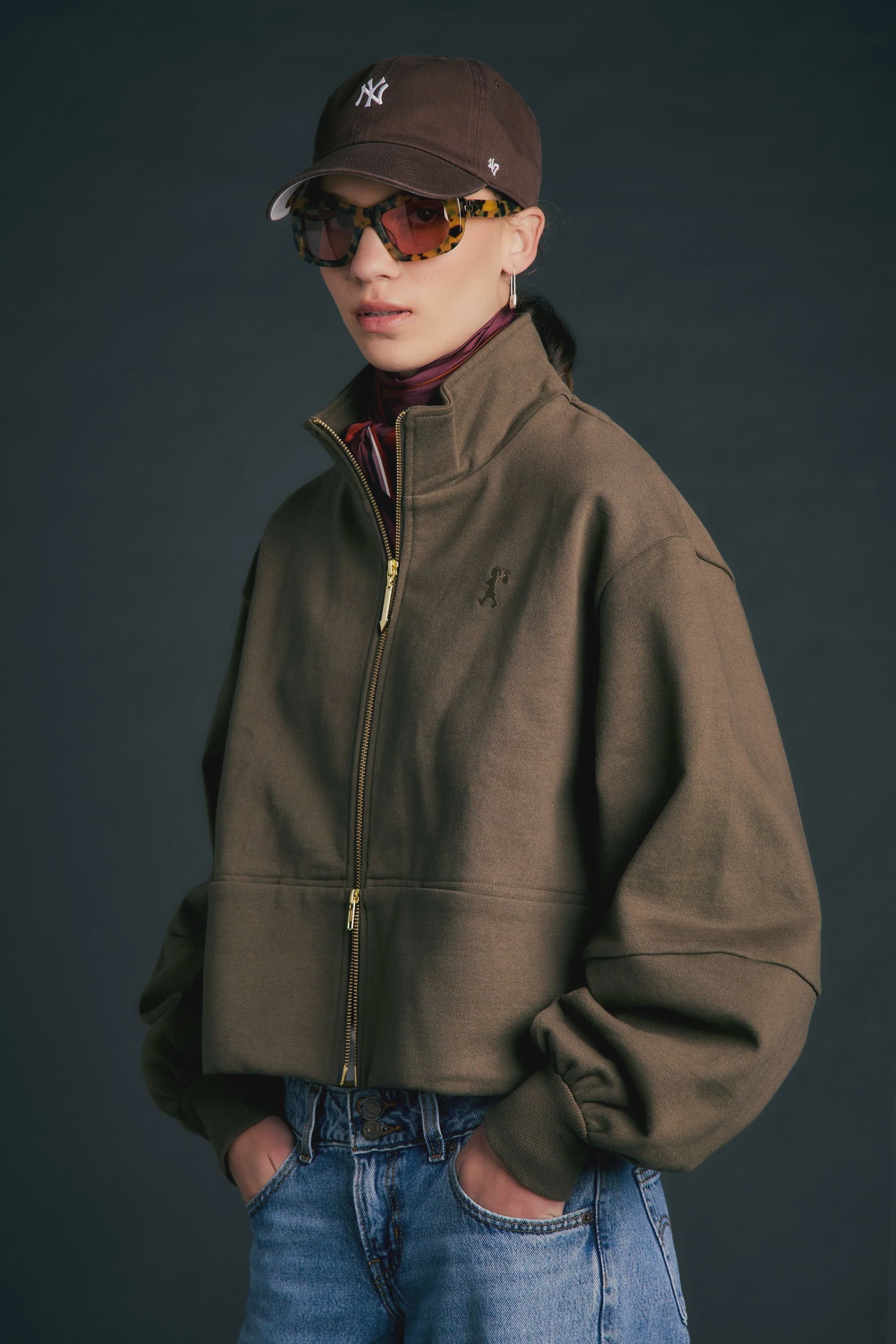 Runaway Zip Front Sweatshirt - Hunter Green