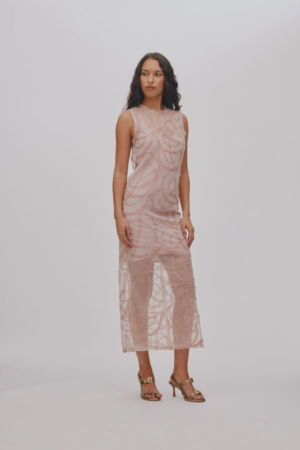 Vita Blush Scribble Dress