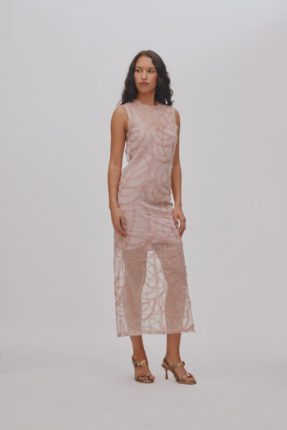 Vita Blush Scribble Dress