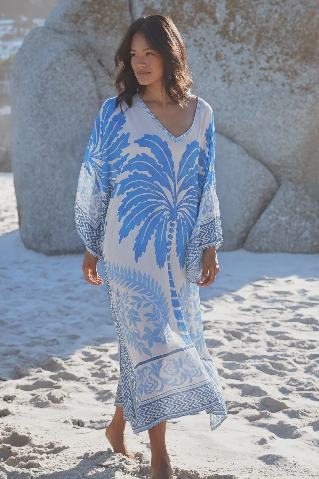Rhoda Blue/Crem Kaftan