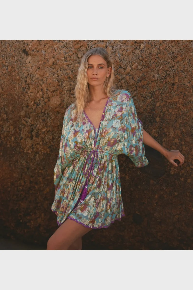 Taylor Aqua Lurex Dress
