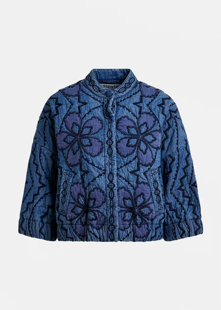 Jatropha Blue Quilted Denim Jacket