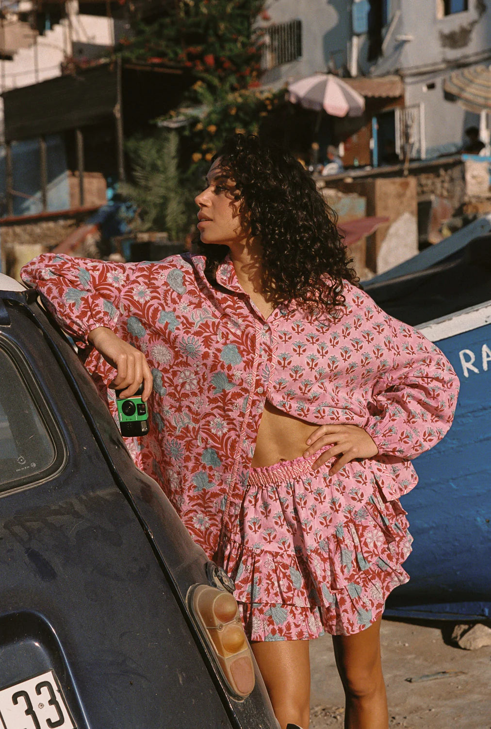 Kamala Block Print Chalk Shirt