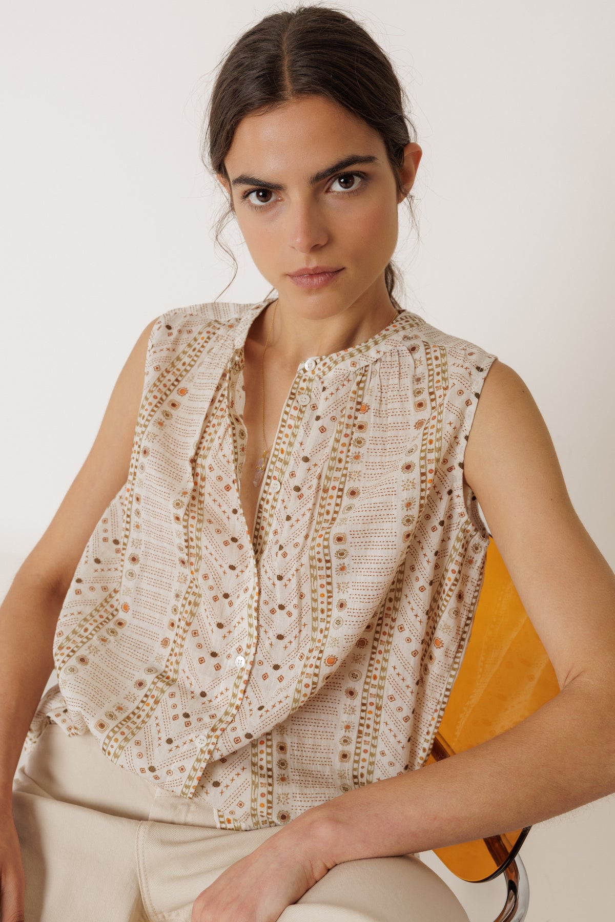 Voile Sleeveless Blouse