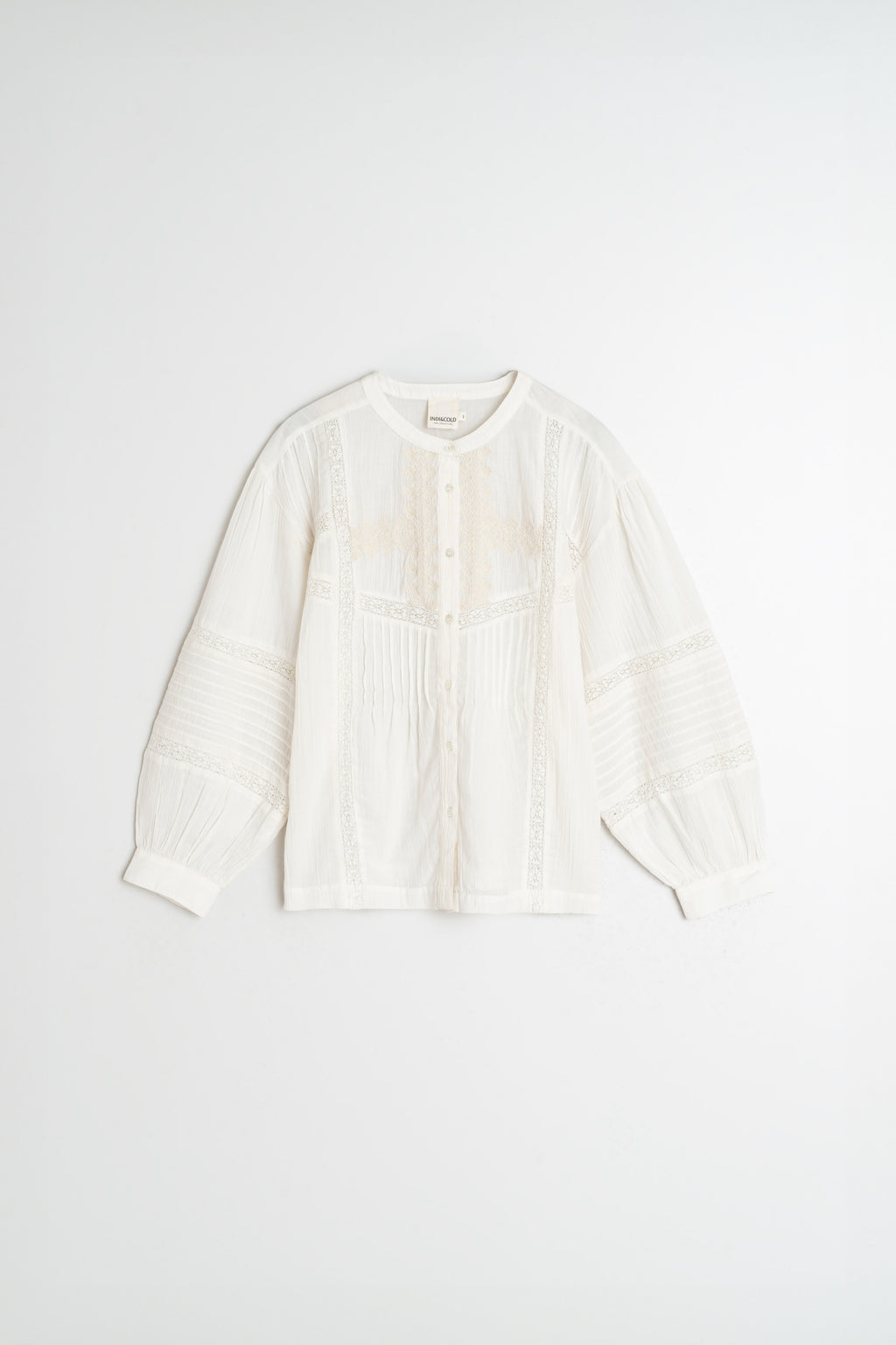 Embroidered  Lace Button up Blouse