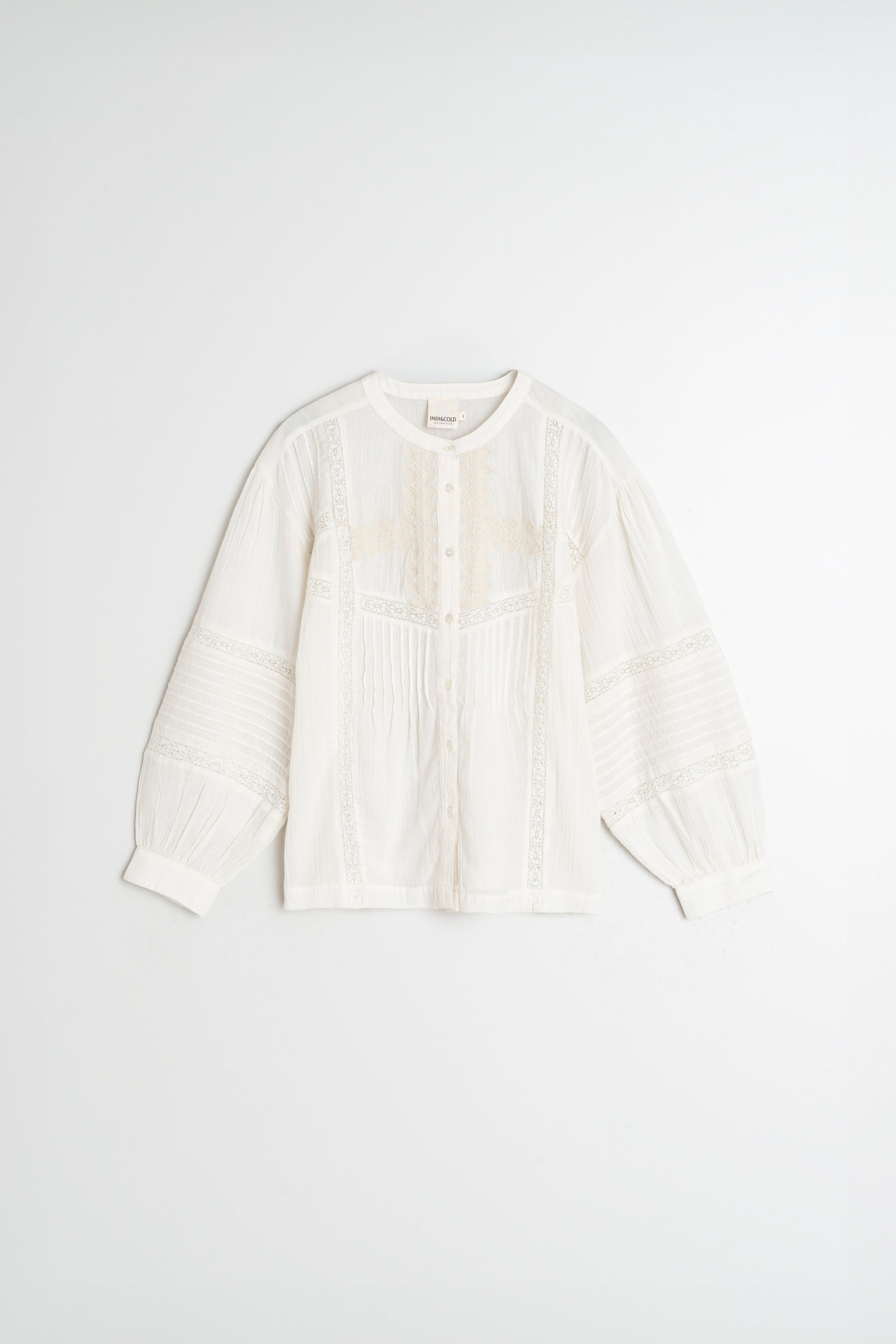 Embroidered  Lace Button up Blouse