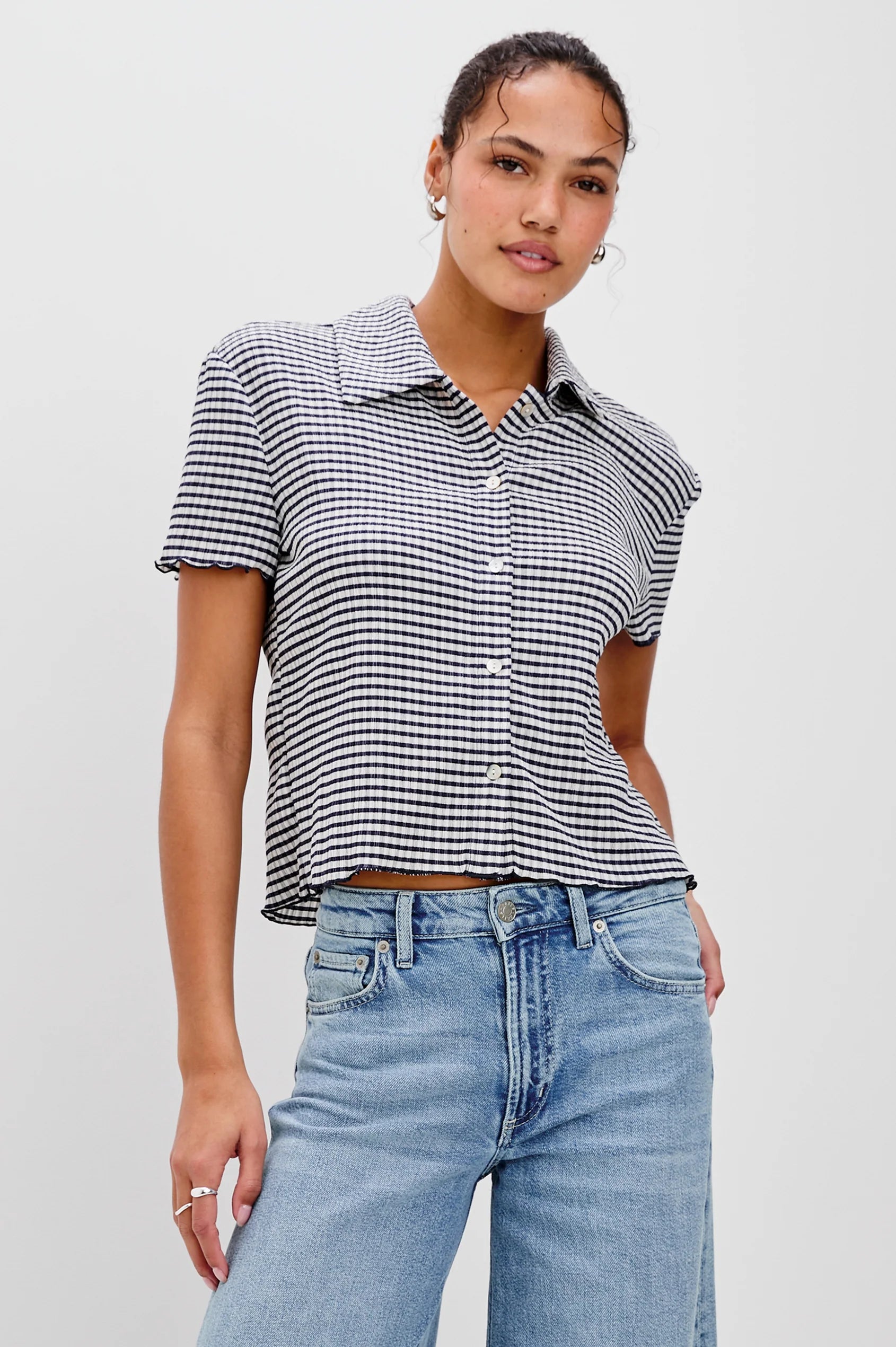 Limon Shirt - Navy Gingham