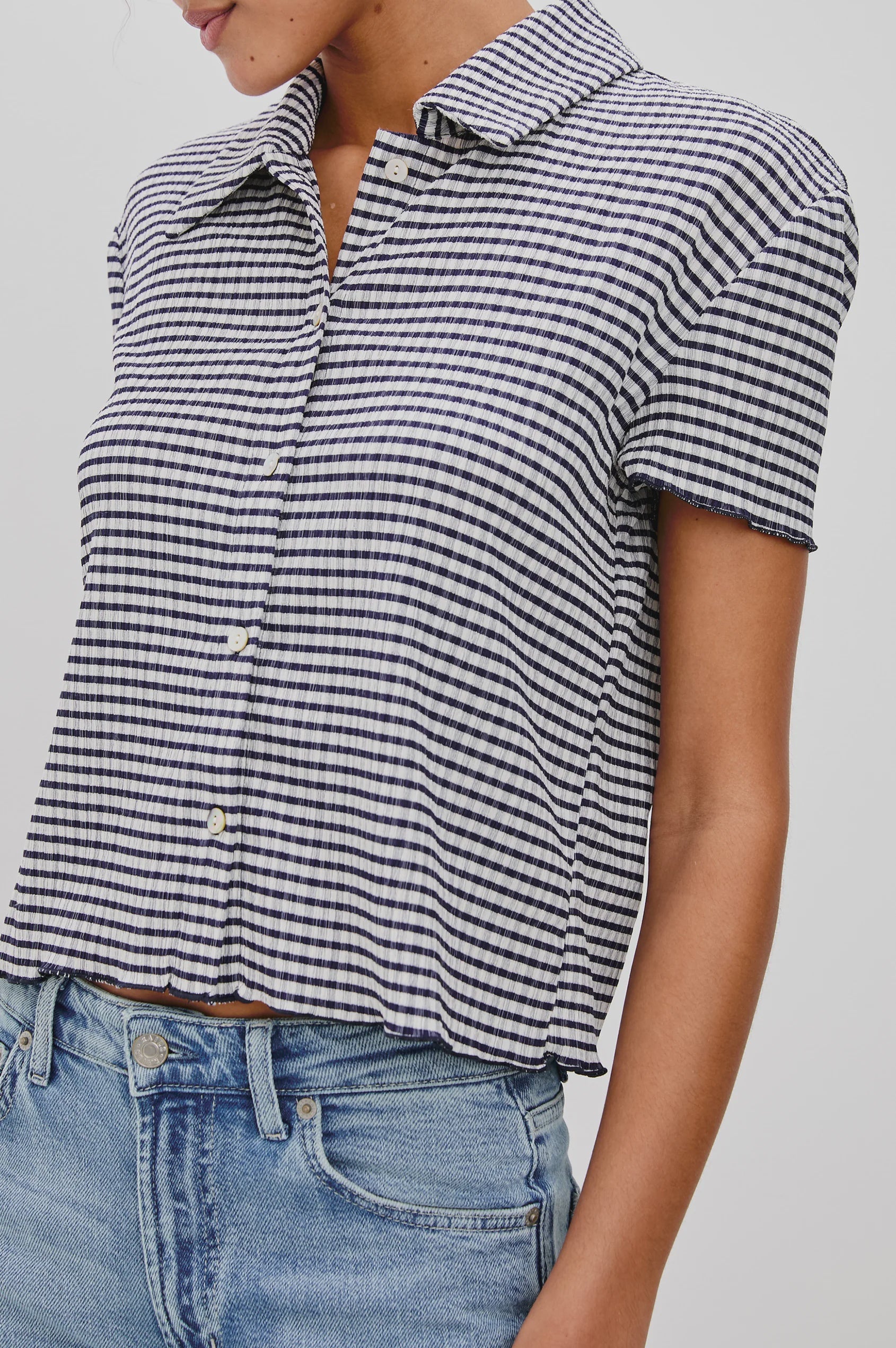Limon Shirt - Navy Gingham