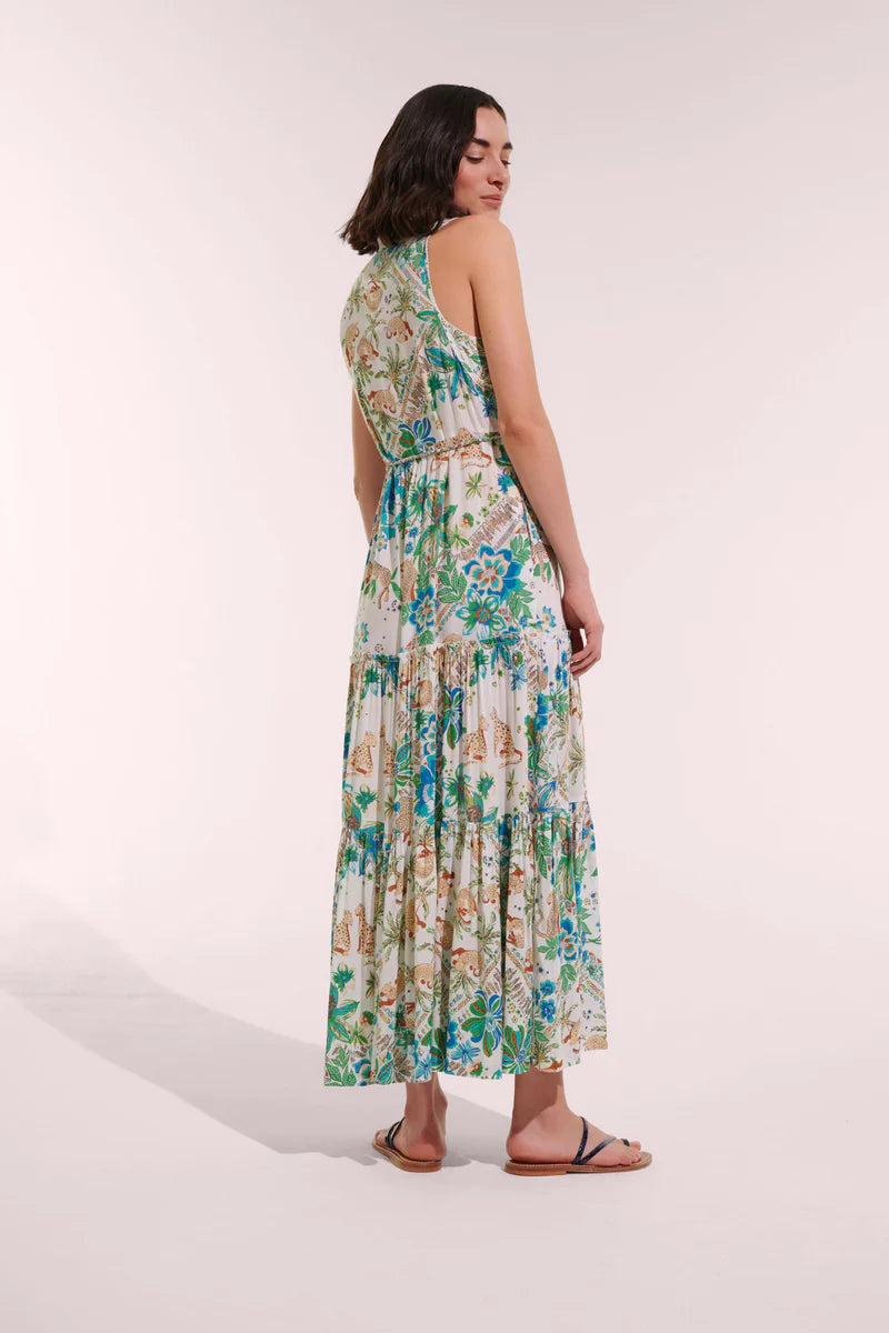Long Dress Nana Blue Leo Foulard