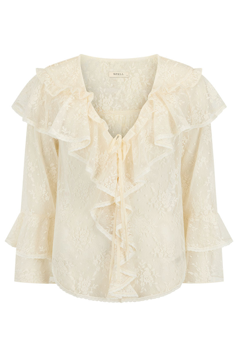 Labyrinth Lace Blouse - Cloud Cream