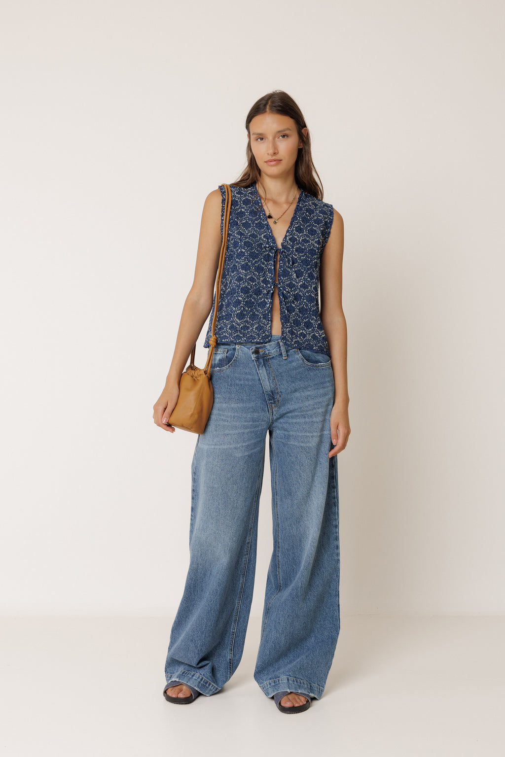 Indigo Vest Blouse