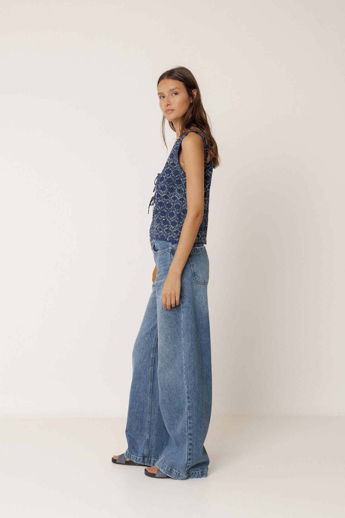 Indigo Vest Blouse