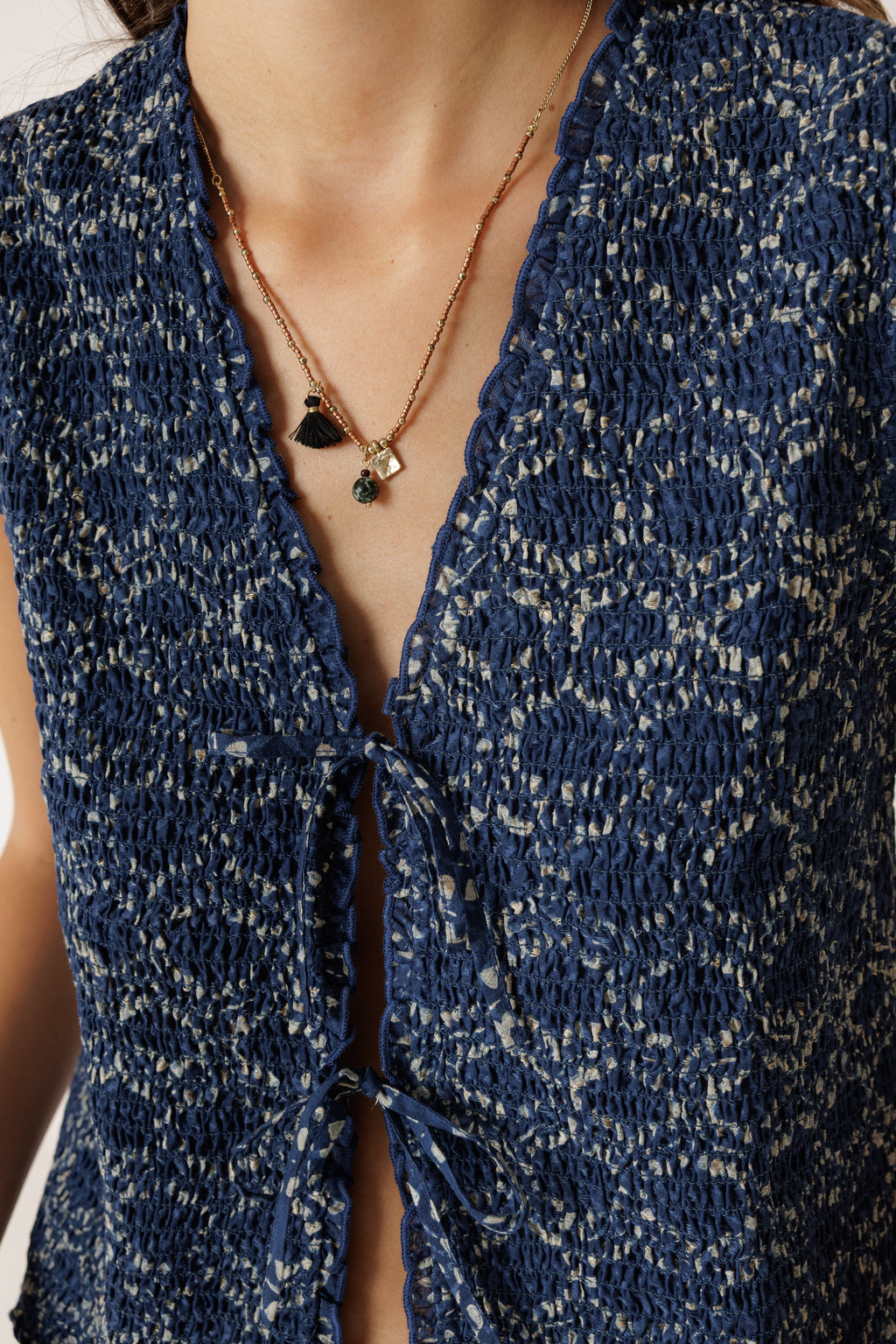 Indigo Vest Blouse