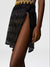 Black Chevron Mini Skirt