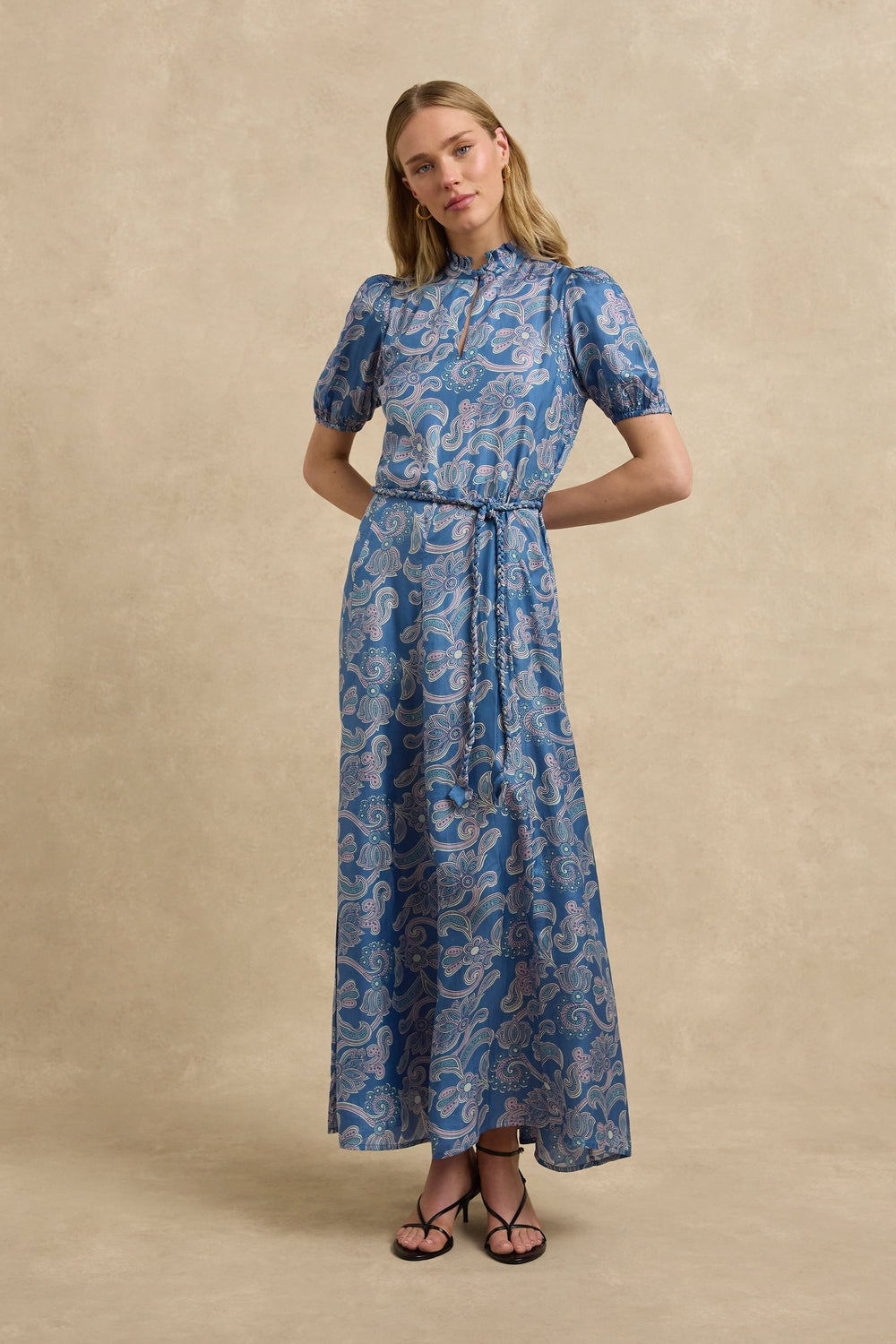 Oceanus Dress - Brocade Indigo