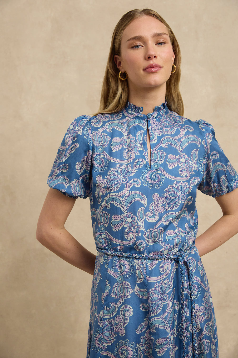 Oceanus Dress - Brocade Indigo