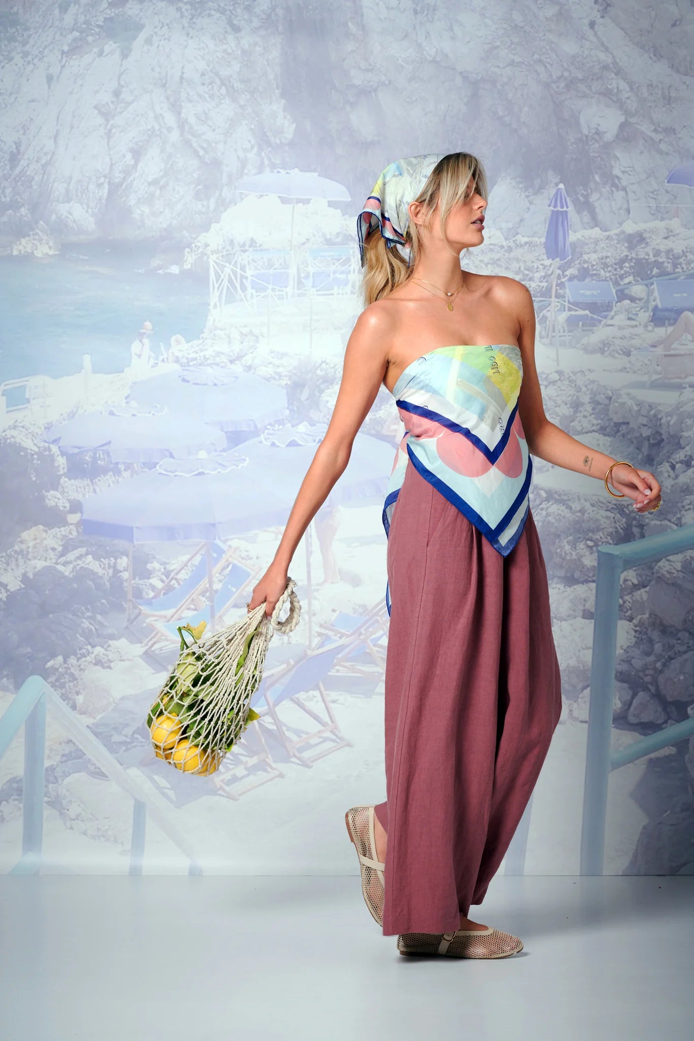 Il Lido Large Scarf or Beach Wrap (Photoprint)