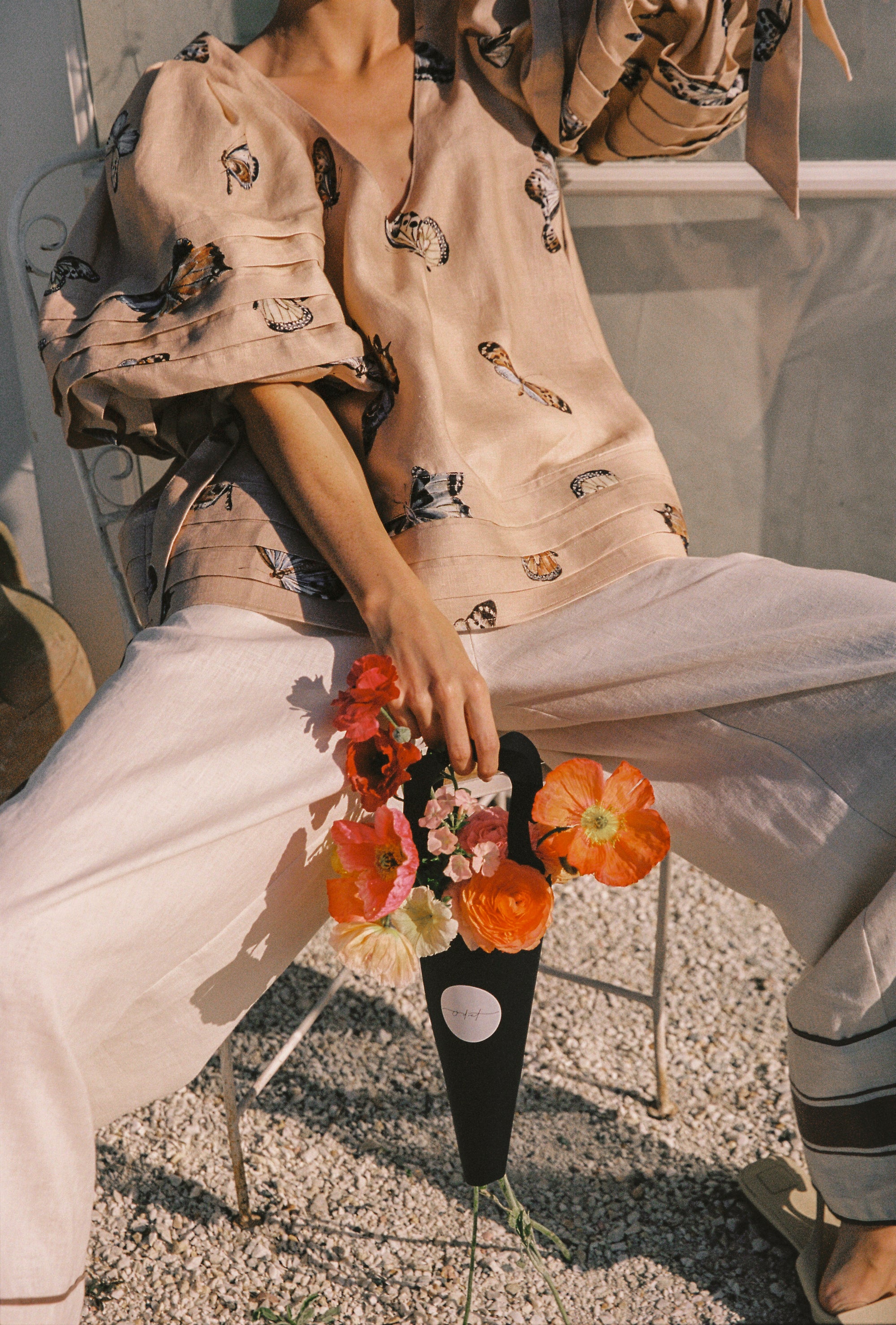 Flora Linen Pant - Biscotti