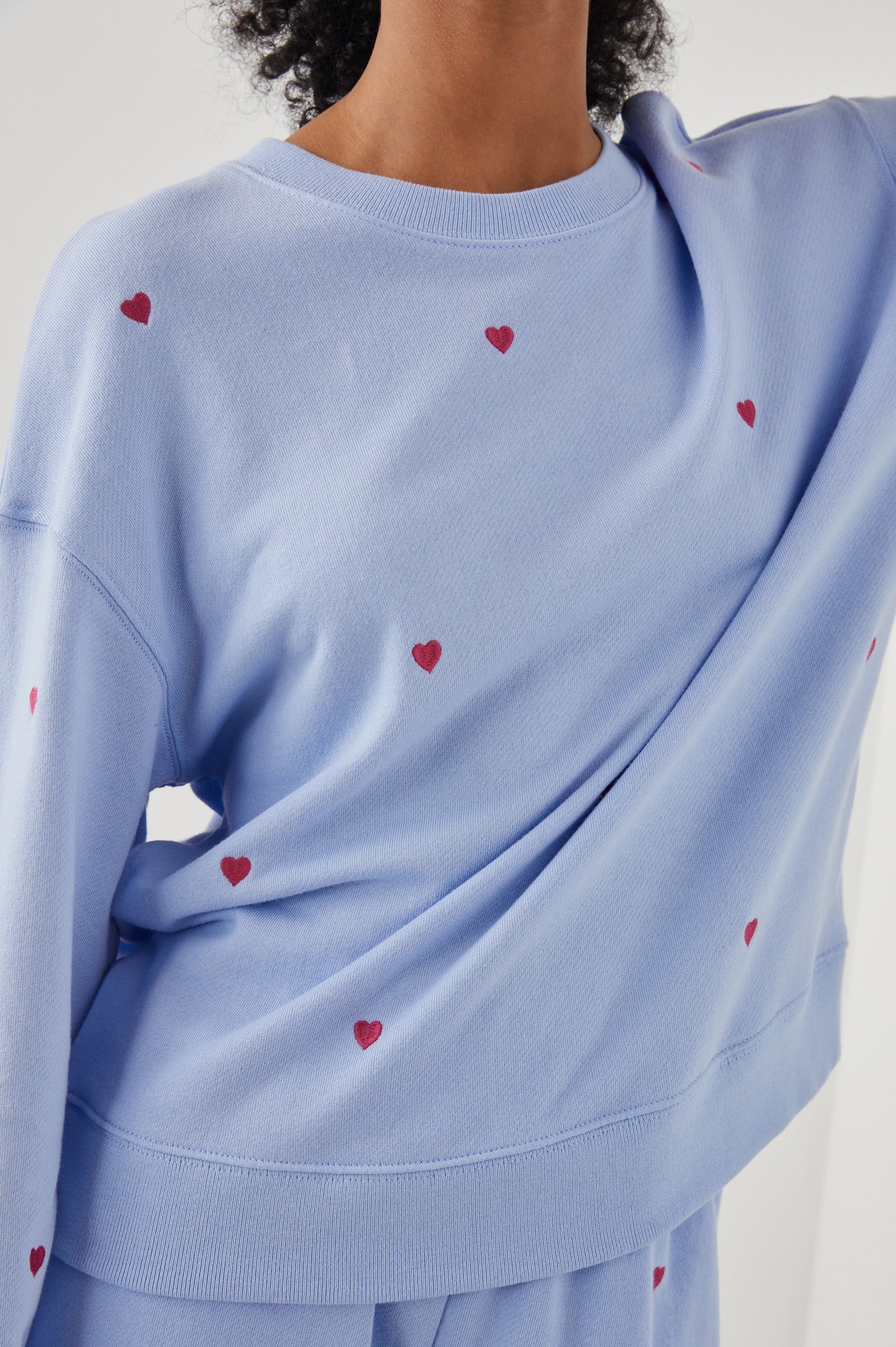 Ramona Pink Heart Periwinkle Sweatshirt