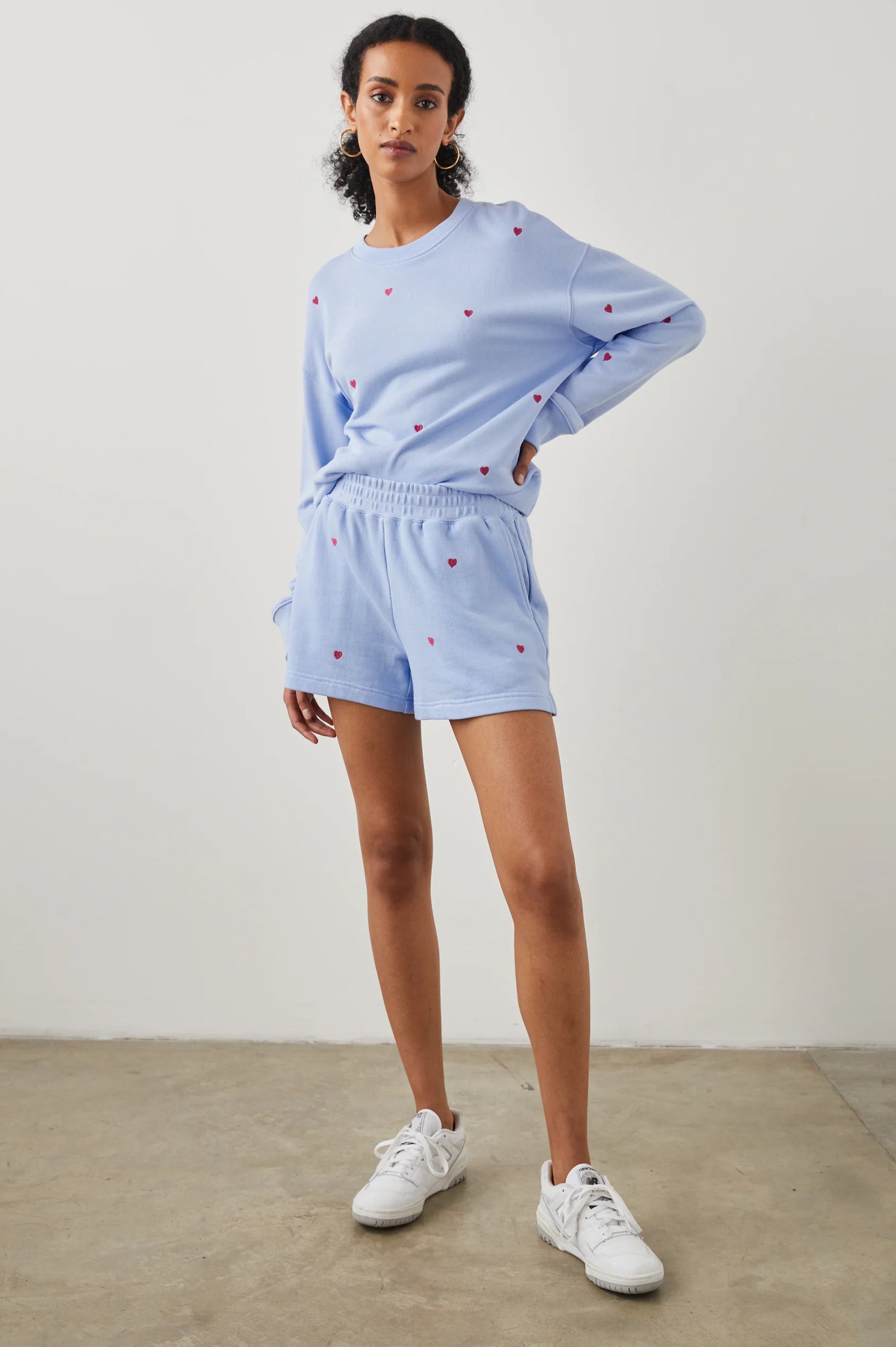 Ramona Pink Heart Periwinkle Sweatshirt