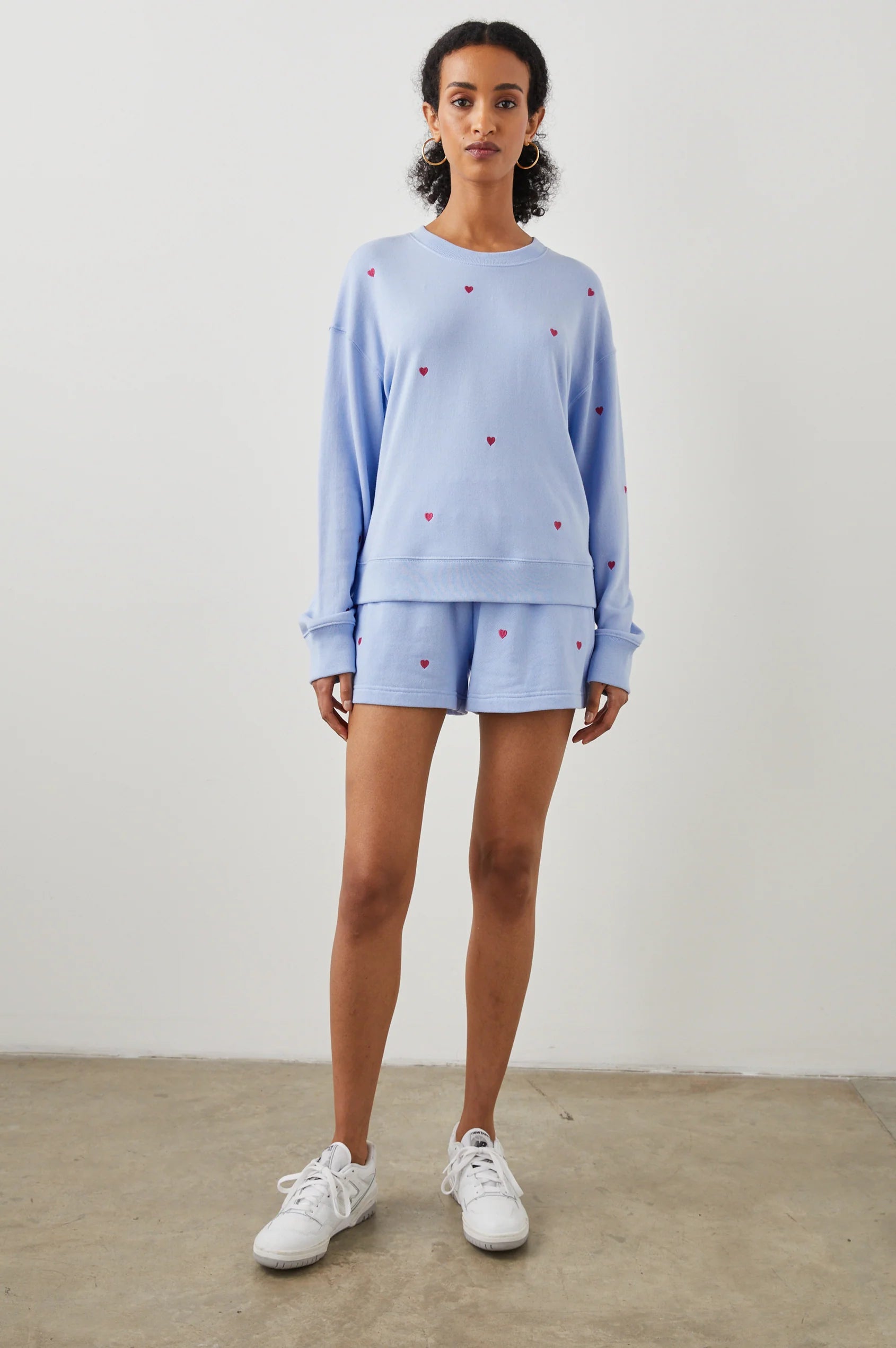 Ramona Pink Heart Periwinkle Sweatshirt