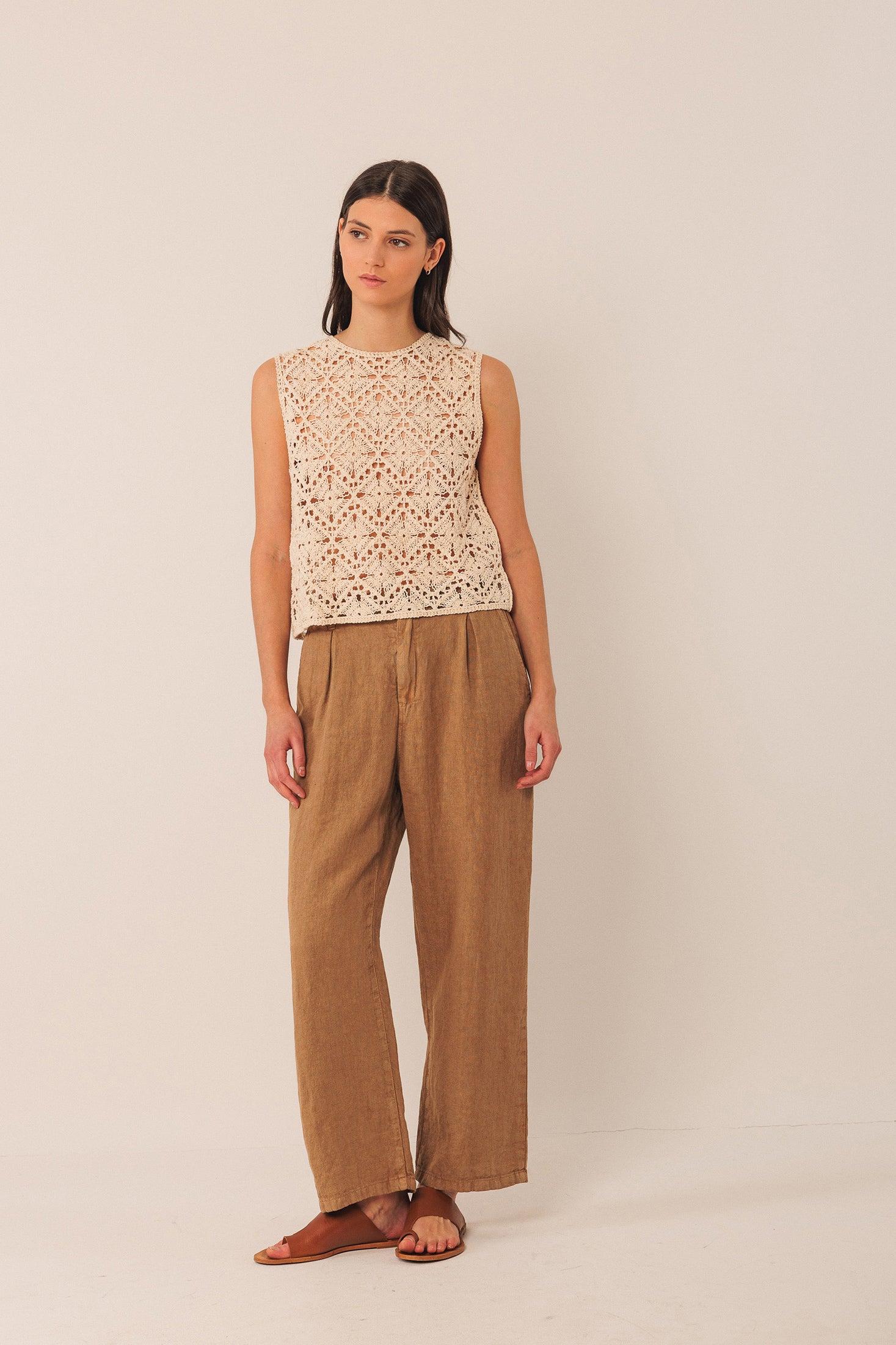 Cotton Crochet Knit Top