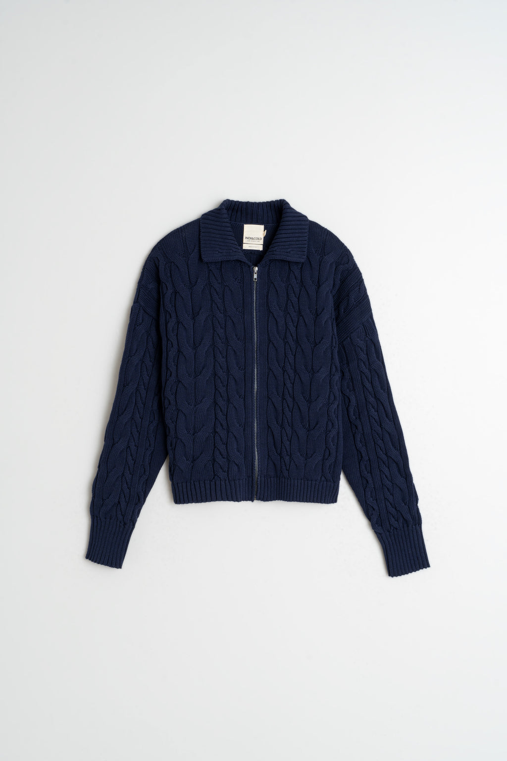 Zip Up Cotton Cardigan