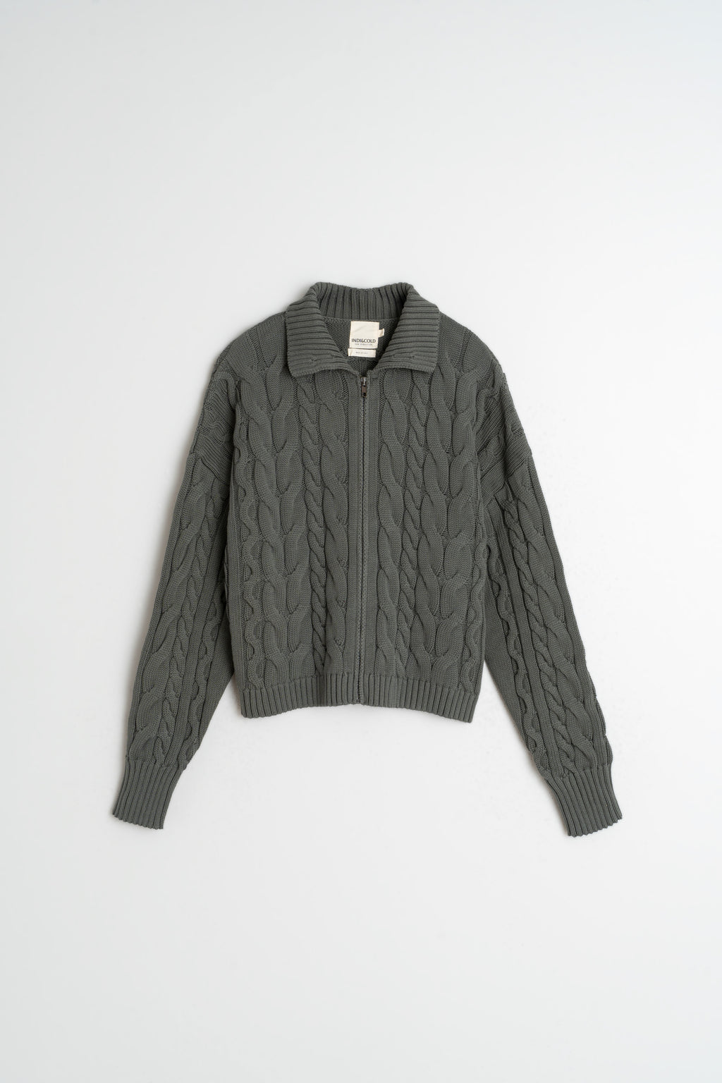 Zip Up Cotton Cardigan