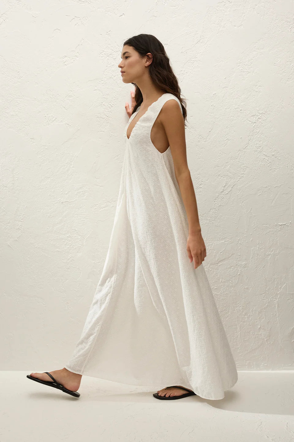 Juana Maxi Dress - White Broderie