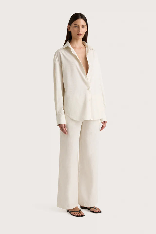 Freya Shirt Cream Pinstripe