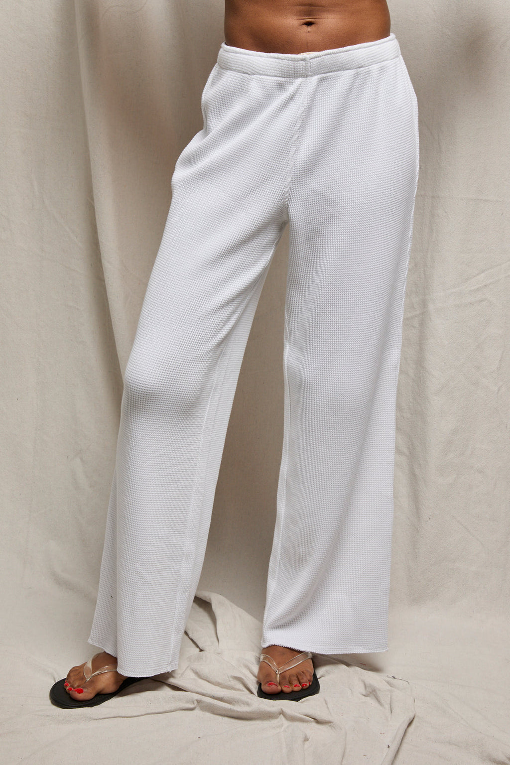 White Waffle Shane Pants