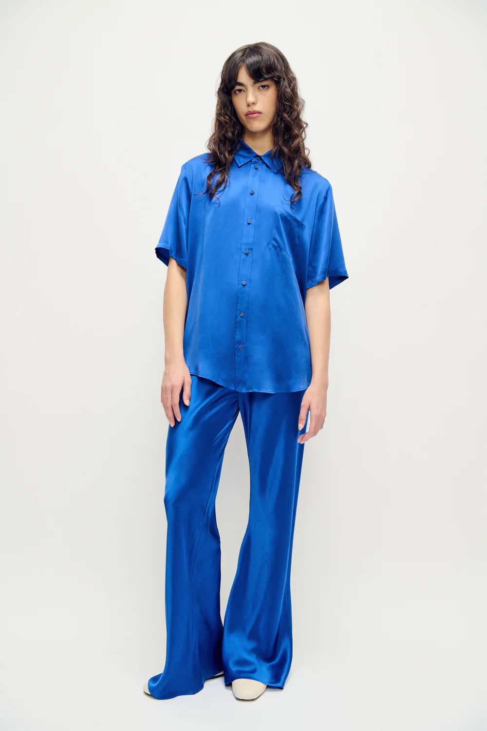 Bias Cut Pants - Wedgewood