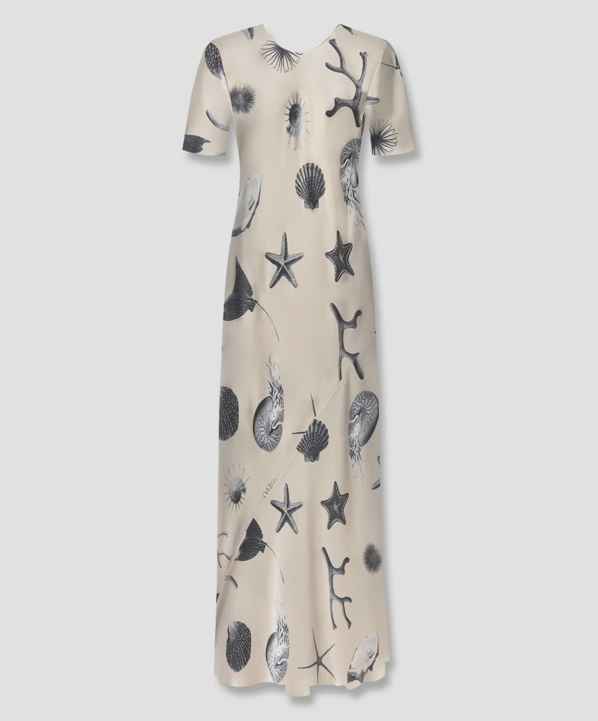 Short Sleeve Bias Dress - Seashells